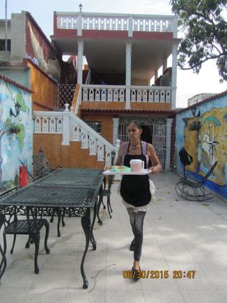 The back courtyard of Renato's absolutely beautiful Italian inspired casa particular villa - complete with professionally painted wall murals everywhere! That place was absolutely enchanting!  