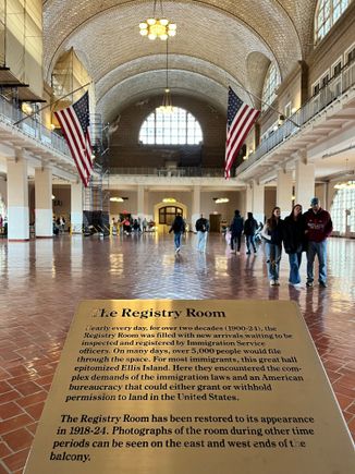 Registry hall in the Museum of Immigration on Ellis Island 
