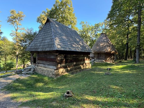 Traditional buildings at Muzeul ASTRA - there are plaques at the various structures explaining what they are and where they came from