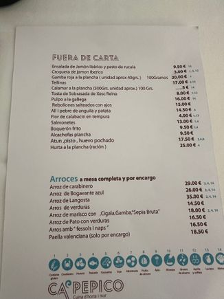 Specials which change daily