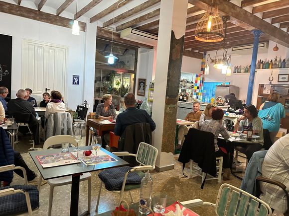 Dining room of El Baret de Miguel Ruiz.....furniture and decor is as casual as can be, not so what comes out of the tiny kitchen