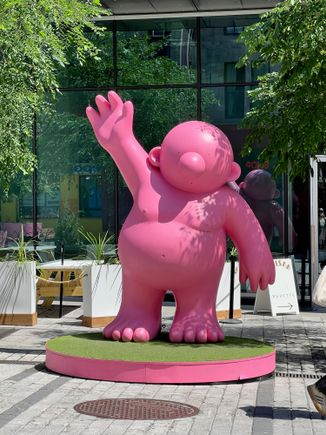 A cute, whimsical public art installation - “Le mignonisme” - one in a series,.We saw this guy everywhere in both QC and Montreal.