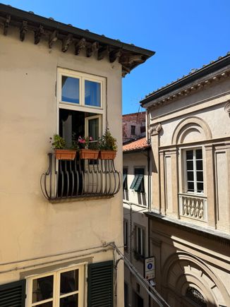 The view from our hotel room in Lucca