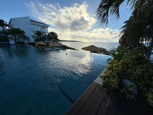 More pool - you need a drone to take a photo of this two-tiered infinity pool. 