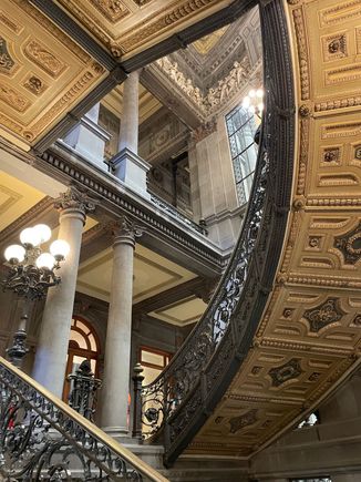 Look at that staircase.  The building is work of art in itself