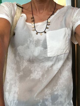 My linen clothing became utterly transparent. 