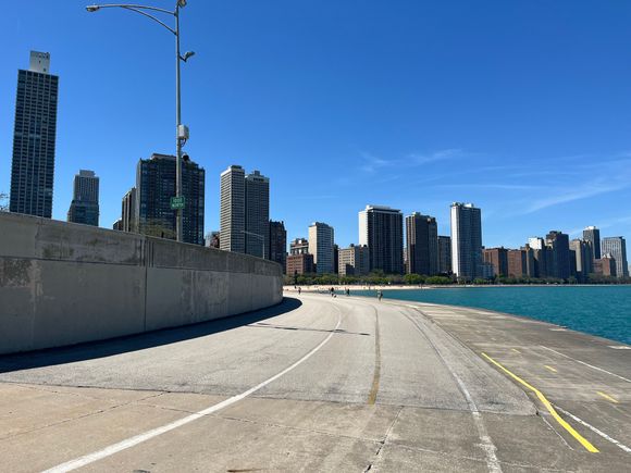 Heading north along the lakeshore.