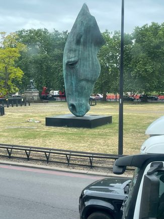 Continuing with the Horse Theme.  This is one incredible statue just at the tip of Hyde Park before getting off on the way to Buckingham Palace.  I can't find the name, if anyone knows, please help me out.