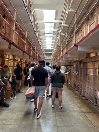 Alcatraz corridor to dining room