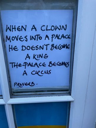 Interesting saying in someone's window