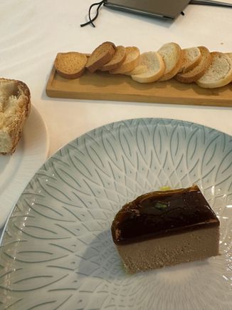 Pate of chicken and pigeon compliments of chef