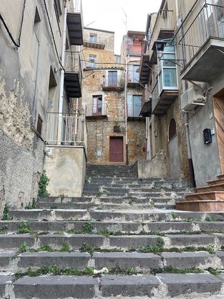 Not surprisingly, it's a bit of a climb to get up into town