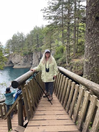 There are about 4 viewing places on the path.  This one is the prow of a ship viewing spot.