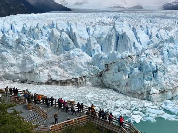Viewing glacier from catwalks shows it's massiveness