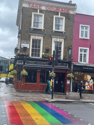 Camden Town Main Street. Appropriate posting for Pride Month. 