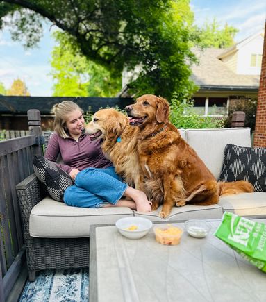 Our daughter came home for the summer. The dogs have also made friends with some neighbor girls. When I was going to work on Tuesday, I found two friendship bracelets the neighbor girls had made for Lil and Mol on our front door handle. So sweet!