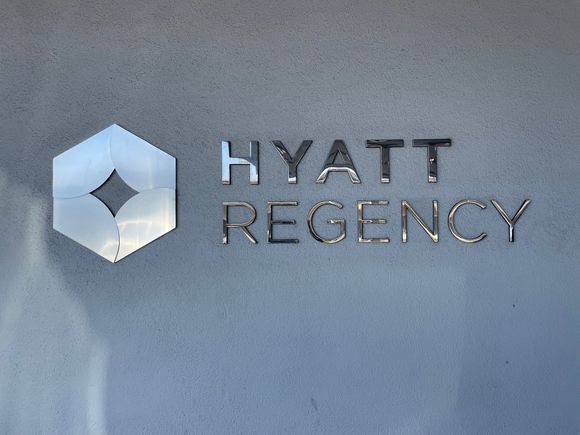The front entrance to the Hyatt