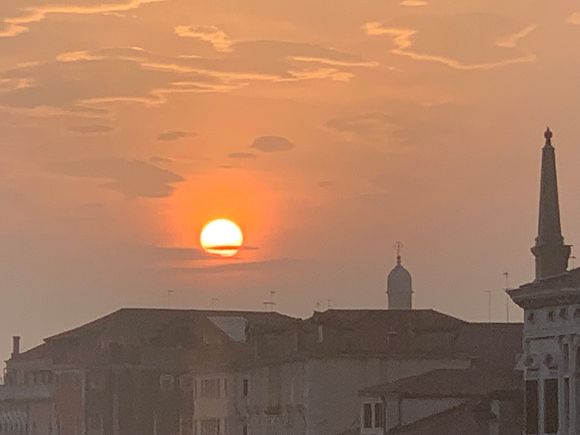 We watched the sunset from our living room 