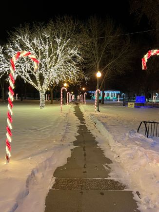 sidewalks form an X in our central park. It was installed by my brother in law about 25 years ago.