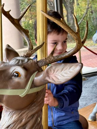 He had to pick the deer one..... The antlers obscured his face 99.9% of the time, lol!
