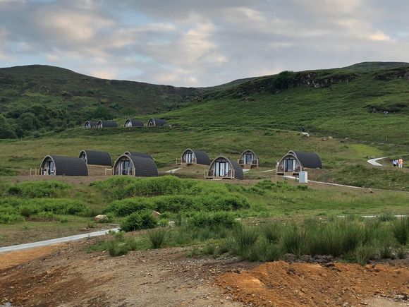 The pods at Bracken Hide - they are located uphill from the restaurant