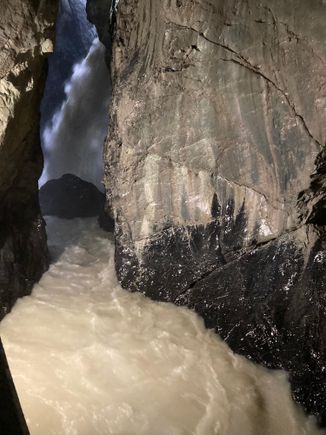 Inside Trümmelbach falls (no photos can do it justice)