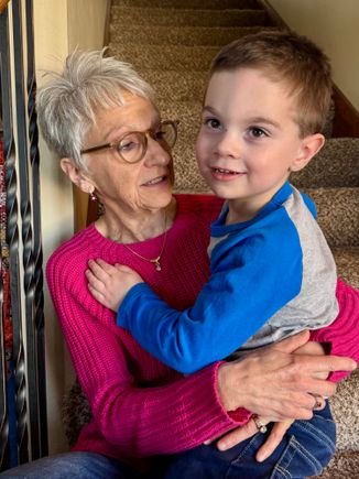 Best buds. Even though his two natural grandmothers and grandfather were present, Ethan made a point of running up to Joyce and giving her several spontaneous hugs. Melted her heart of course.
