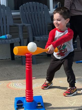 And a future baseball slugger!