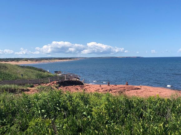If you look closely, you will see the boardwalk damaged by Hurricane Fiona. This area was roped off due to unstable cliffs caused by damage from Fiona. 
