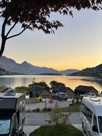 Sun setting at campground 