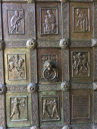 A section of the 12th C bronze doors