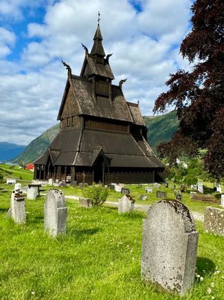 This is an original stave church from 1100s. Most have been destroyed, leaving only a handful. Lots of reproductions so originals are rare.