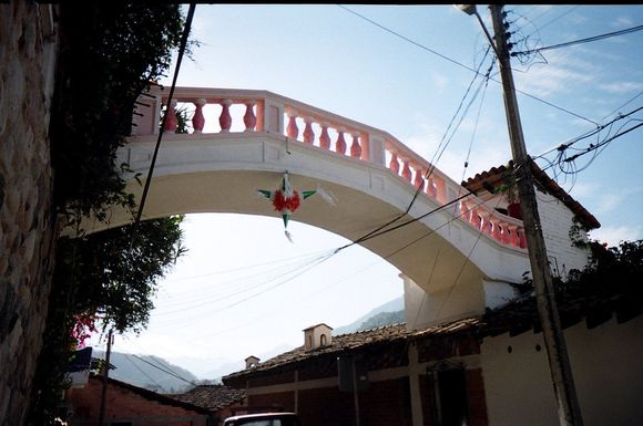 Liz Taylor Bridge In Puerto Vallarta , it is white now. It was constructed  during Richard Burton's filmed of "Night of the Iguana". Built by Richard Burton as a romantic gesture for Elizabeth. It is a replica of the Bridge of Sighs in Venice.