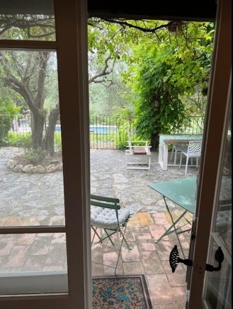 The olive tree Paul and Julia planted, the beautiful terrace and the peacefulness of La Peetch.