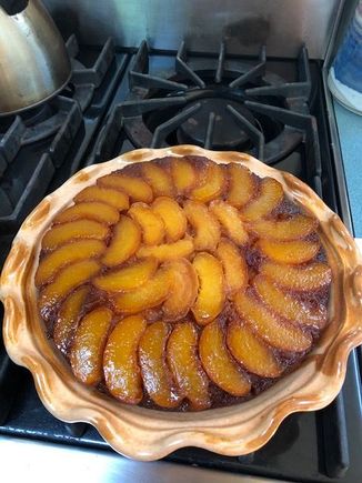 Upside-down peach cake!