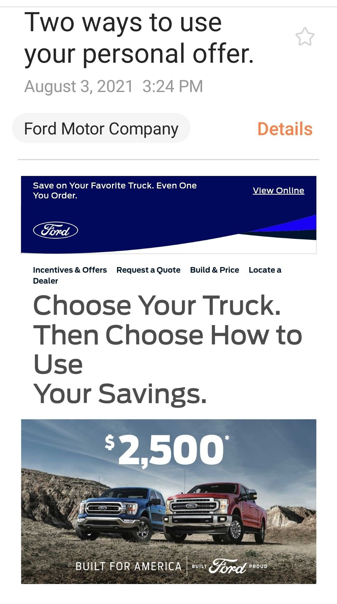 Ford Private Cash Offer (PCO)? Page 4 Ford Truck Enthusiasts Forums