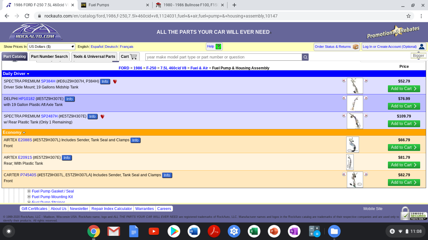 Ford Fuel Pump Pressure Specifications