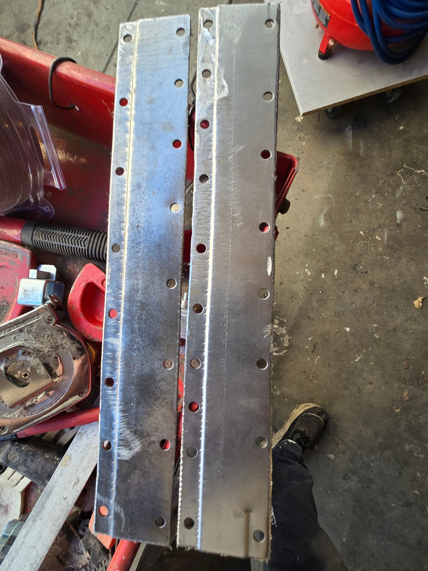 I cut these strips for the vertical patch on the rear wall.