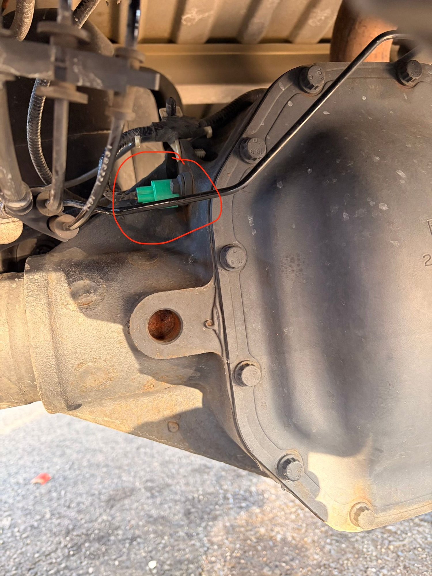 ELD connector at rear differential 