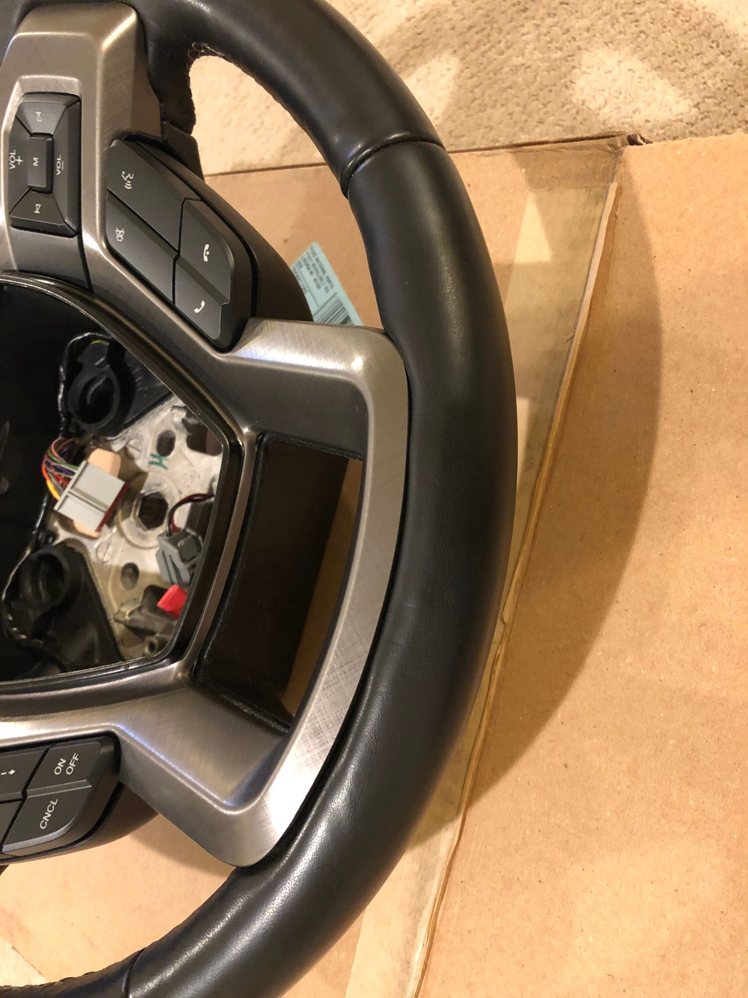 Leather wrapped heated steering wheel, P/N JL3Z3600VB Ford Truck