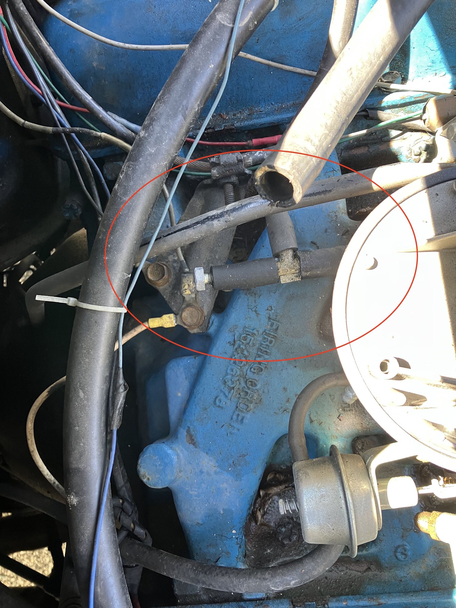This is T from brake booster. one leg capped with bolt. (OG - not changed yet)