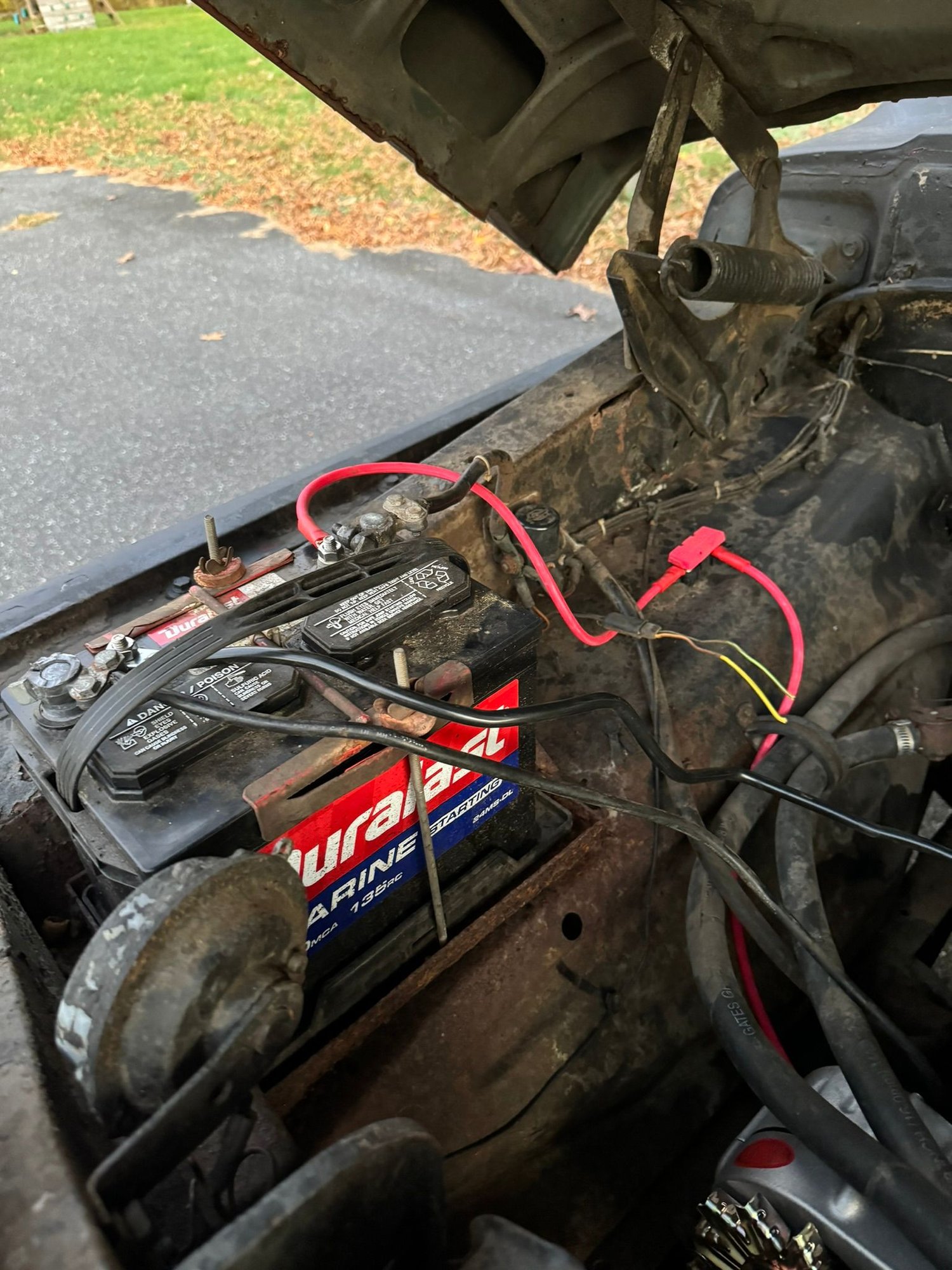 Hot wire is run through a 100 amp fuse before hitting the battery. All the original voltage regulator stuff needs to be disconnected.
