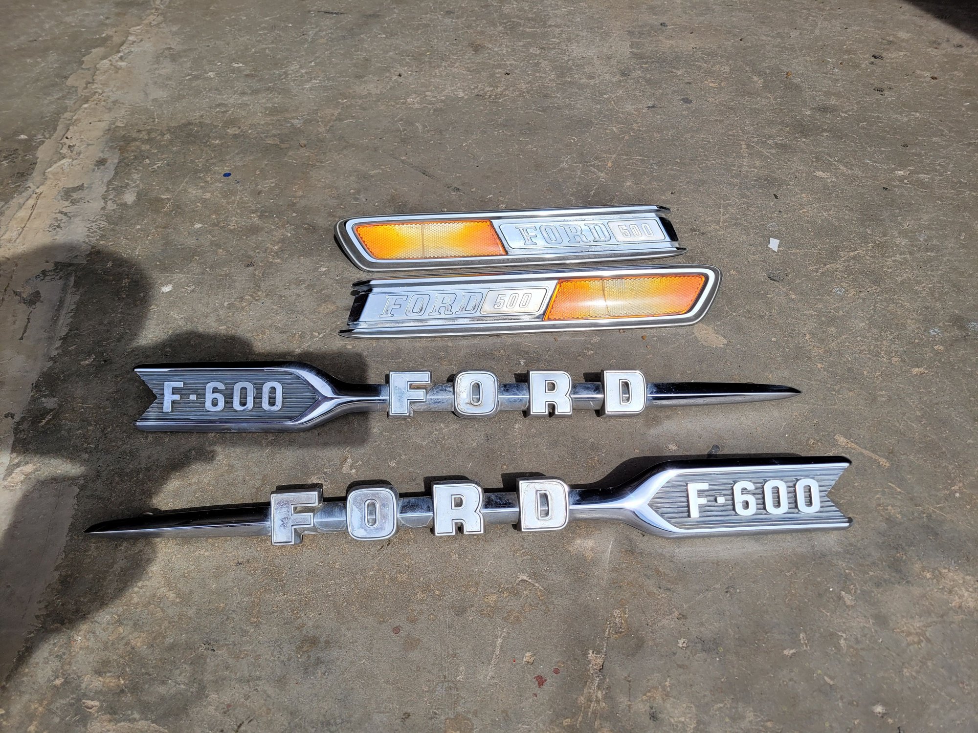 Exterior Body Parts - 1956-1970s F600 badging, NOS shift trans and brake boots - Used - 1956 to 1979 Ford F600 - Redding, CA 96003, United States