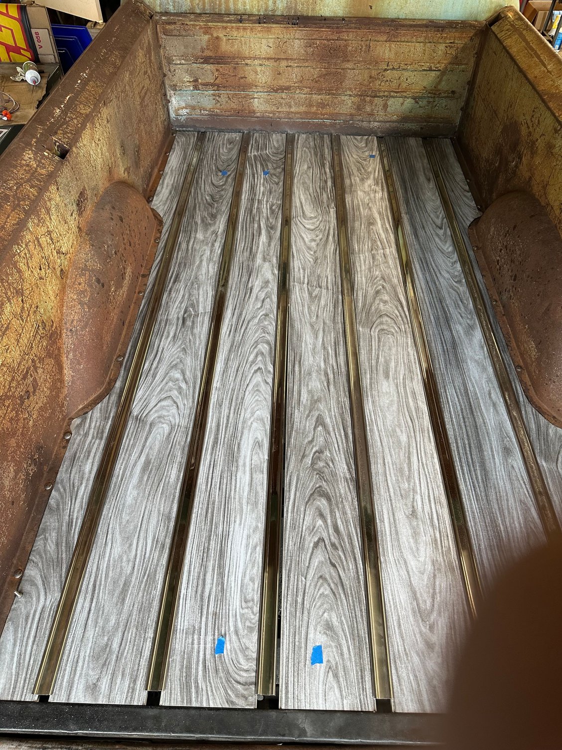 Full view including showing the bed strips being too short. 