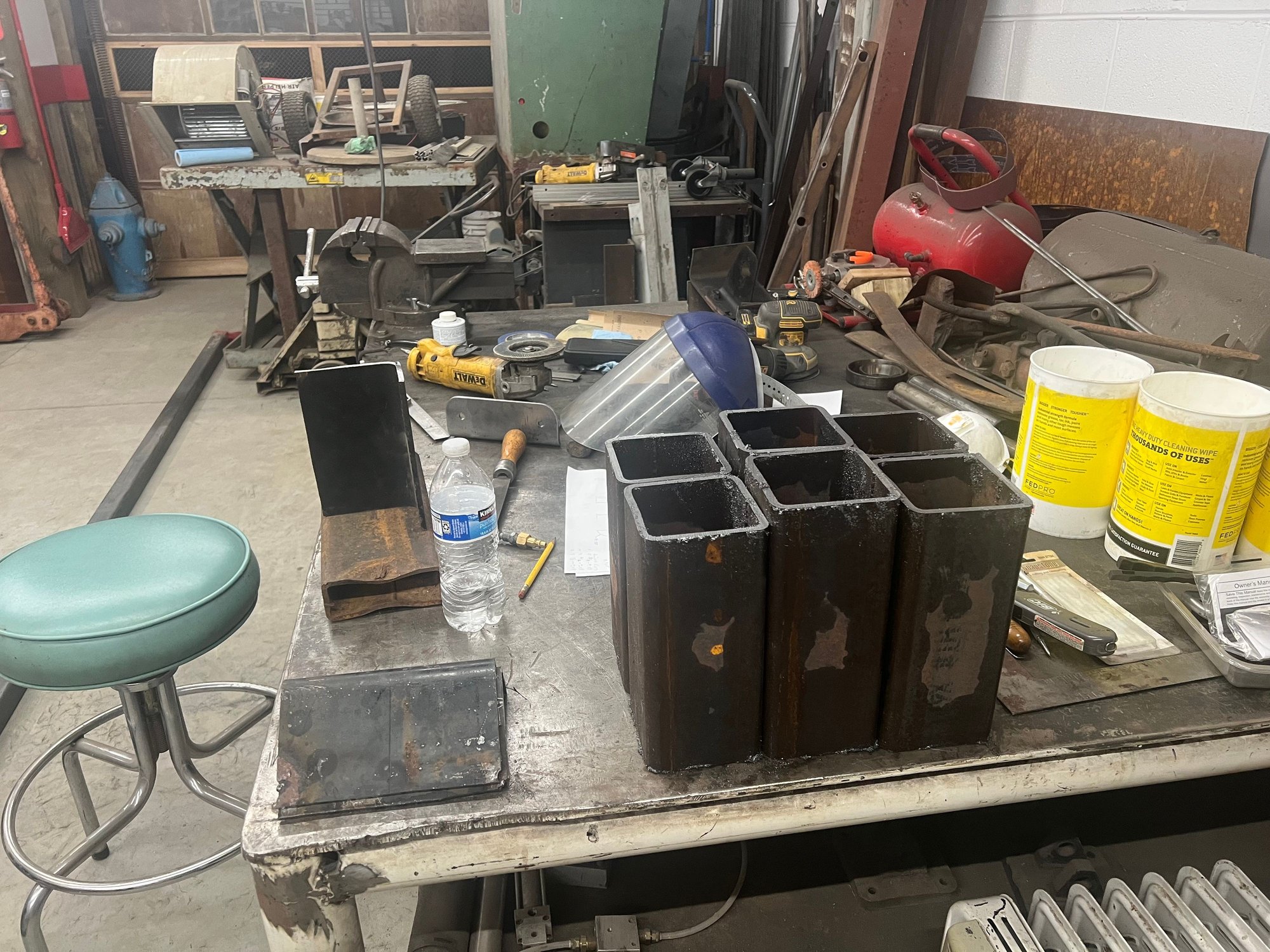 Got all six of the uprights cut a little longer than needed. I will make the final cut before assembly. The front, middle and rear supports are all a little different.