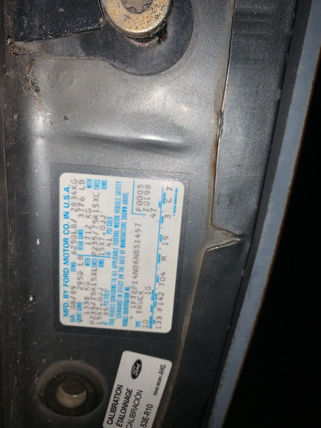 My trucks door tag