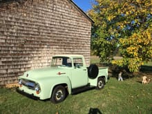 Pistachio, a well maintained, stock, non restored, west coast ‘56 F100 with a 1956 Y-block 292 transplant for the factory installed straight six.