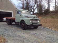 1950 f-4 flathead v-8  farm truck barn find, 21,400 miles