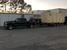 The container strapped to the gooseneck. March 2017