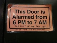 alarmed door